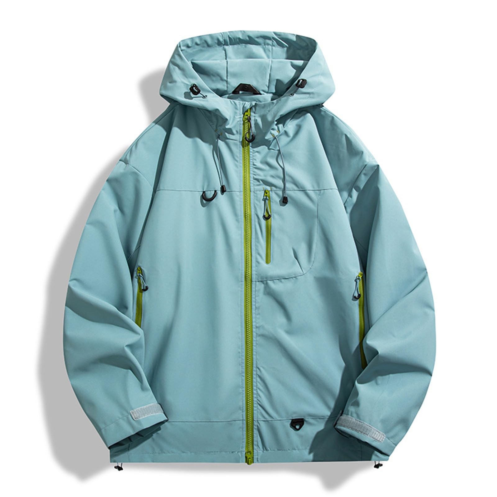 Generico Giacca Autunno Uomo - Giacca Antivento Trekking Leggera Traspirante Cappuccio Cerniera Uso Quotidiano Giacca Casual Impermeabile Outdoor Viaggio Sportiva Elegante