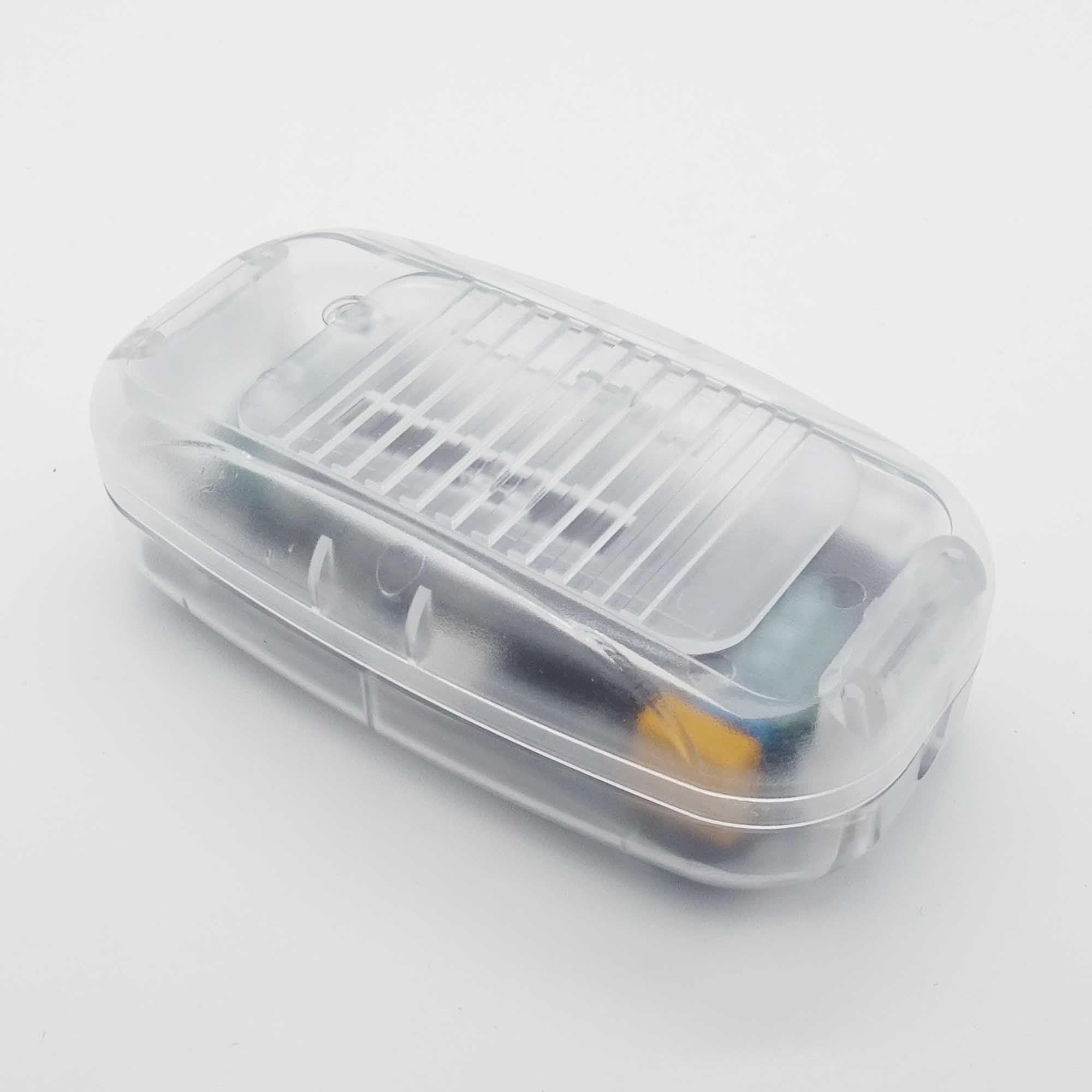 LED Fußdimmer 631040 Transparent – 230 V – 1–100 W – für dimmbare LED & Glühlampen – Schieberegler mit Betriebsanzeige – Schnurdimmer IP20 für Innenräume