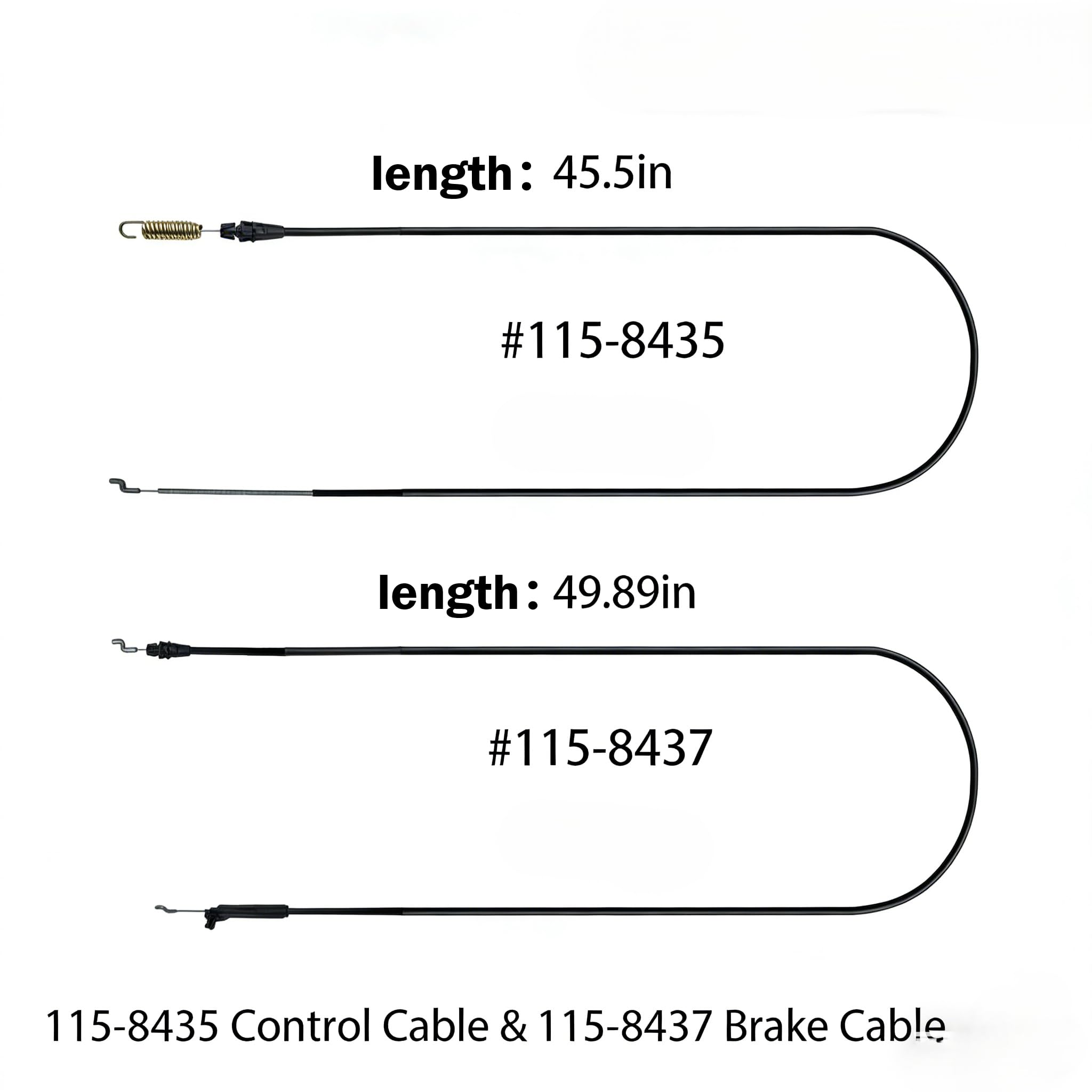 Jeu de 2 câbles pour tondeuse Toro Recycler 55,9 cm : contrôle de traction et câbles de frein (115-8435/115-8437), kit de remplacement