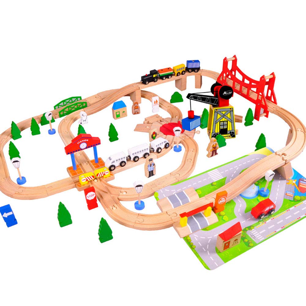 Amazon | FLORMOONおもちゃの列車のセット、100個の列車の車、子供向け