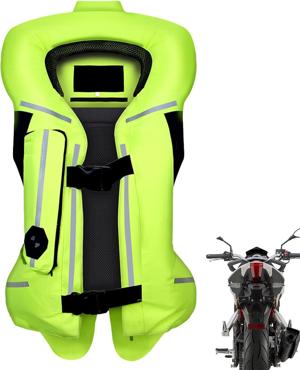 バイク用エアバッグベスト、大人用モトエアバッグ,バイク用エアバッグ ベスト軽量保護ベスト 反射ストリップ付きエアバッグベスト | イ
