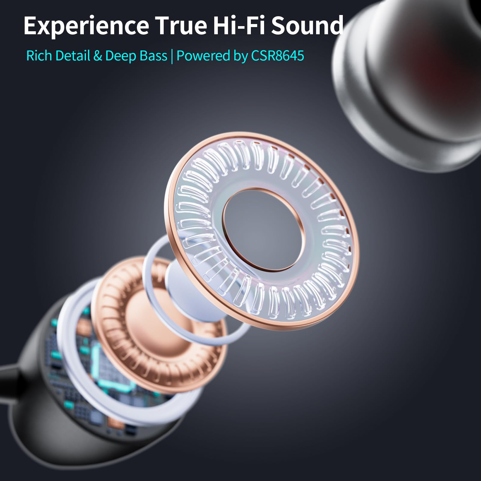 Cuffie Bluetooth retrattili con archetto da collo, cuffie wireless con microfono, auricolari IPX5 a prova di sudore, 22 ore di riproduzione e doppia connettività per sport, corsa, allenamento