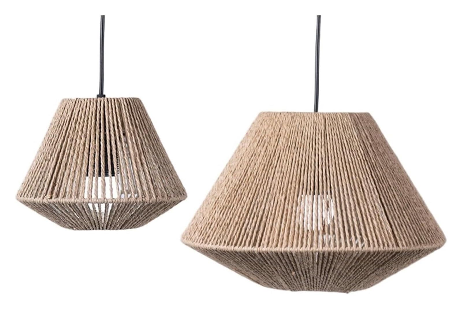 Lampshade， 1pc Rattan Lamp Geometric Shade Light Cover Chandelier Hanging Wicker Woven Fixture