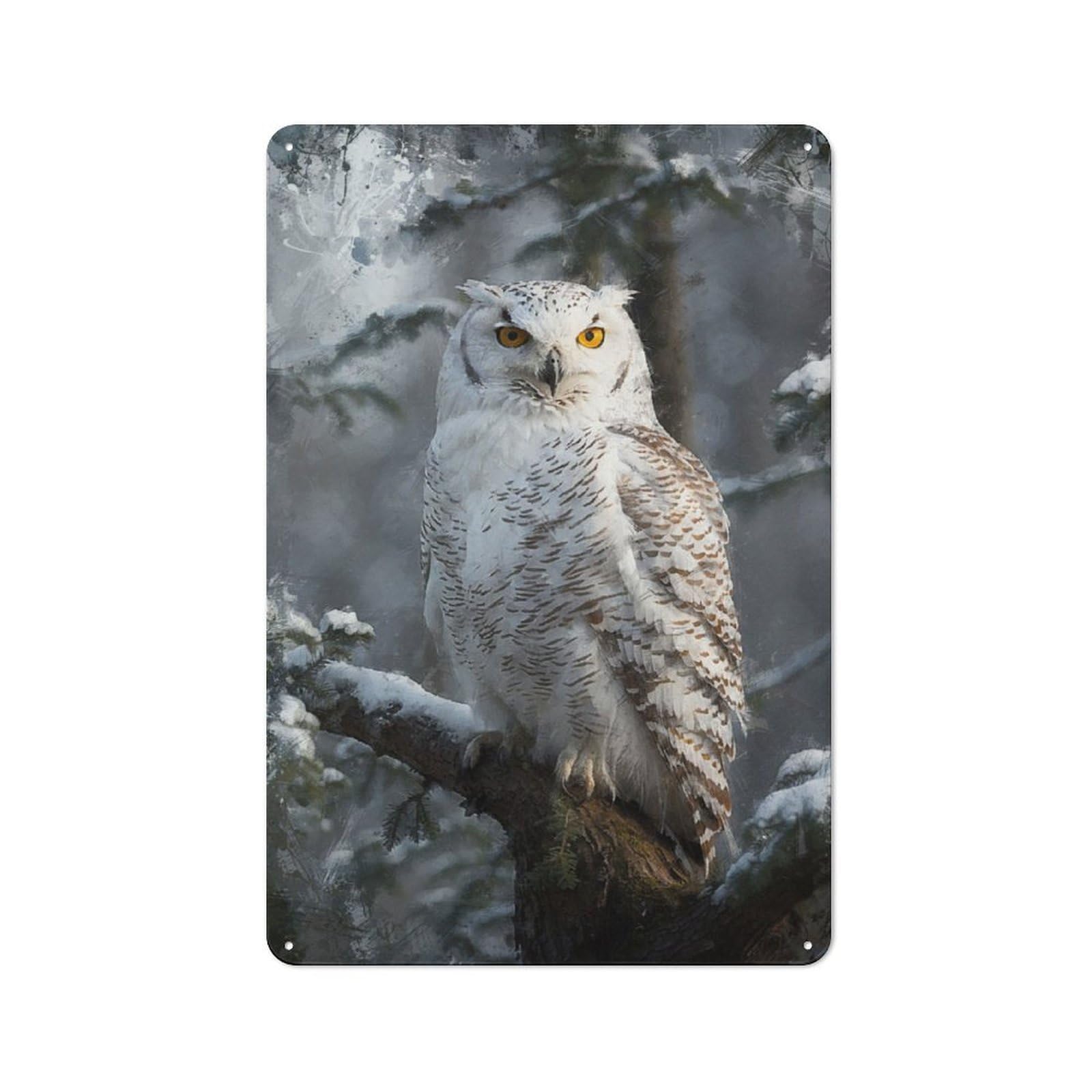 Junmoney Sentinel Of The Snow Printed Metal Sign 30X20cm For Home Bar Wall, With Clear Vintage Wall Decor Character