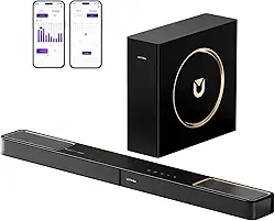 ULTIMEA Barra de som com Dolby Atmos, sistema de som surround de 3.1.2 canais para TV com subwoofer de 13.3 cm, barra de som para Smart TV, barra de som com subwoofer para home theater, Skywave F30