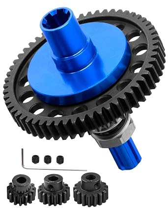 7075 Metal Spur Gear Slipper Clutch 57T32dp with 3.175mm Pinion Gear Sets 15T/16T/17T Upgrades for 1/10 4x4 Granite/Senton/Big Rock/Vorteks 3s & 550,Kraton/Outcast 4S,1/8 Typhon 3s,Blue