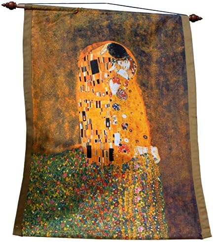 RaanPahMuang Brand Wall Hanging Tapestry Print of Famous Works of Art, Gustav Klimt - The Kiss