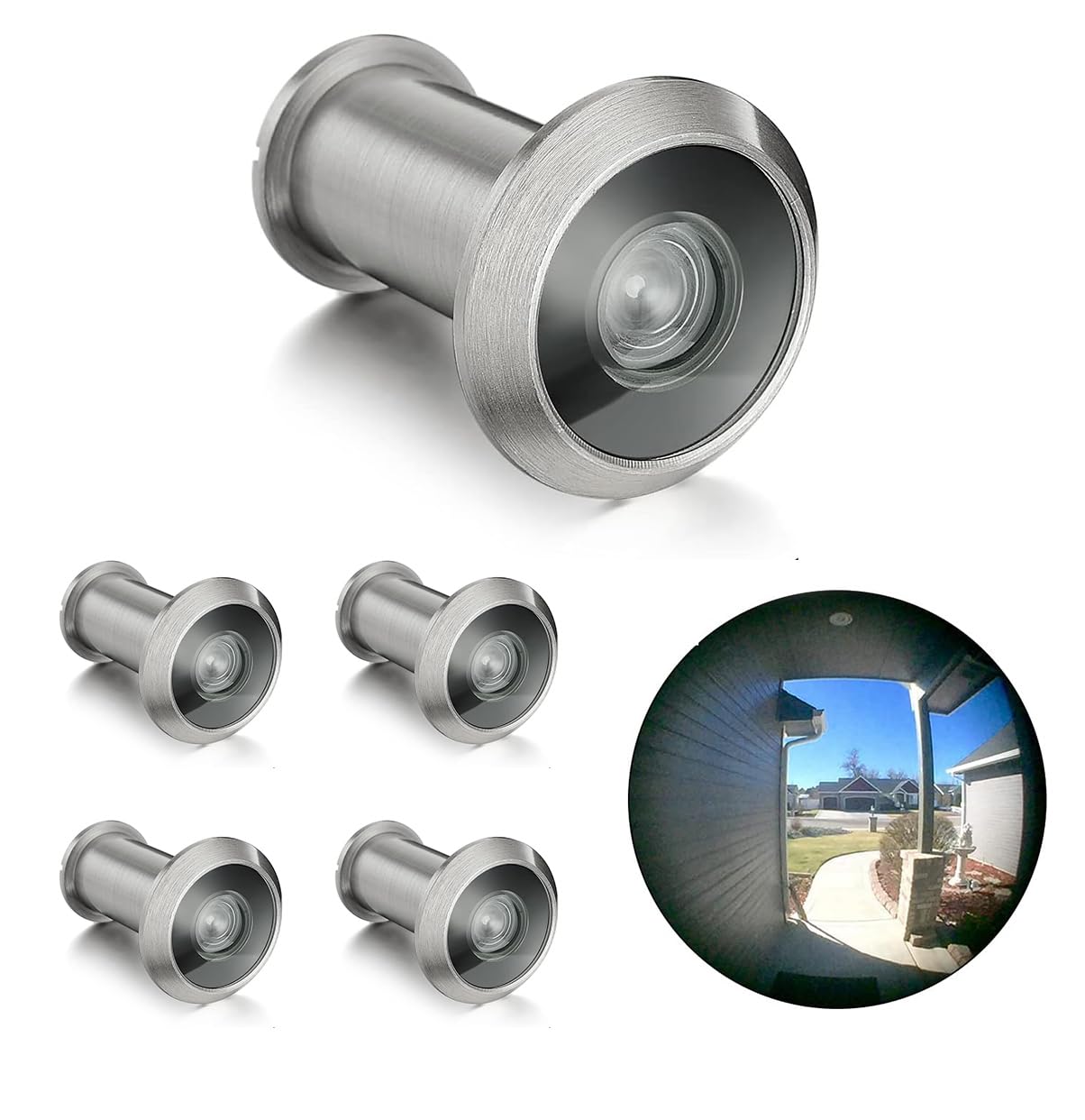 TOGU Tg1612–3016 Ng-sn Laiton UL 220-degree Judas pour 1–3/20,3 cm à 2–1/15,2 cm, portes, finition nickel satiné