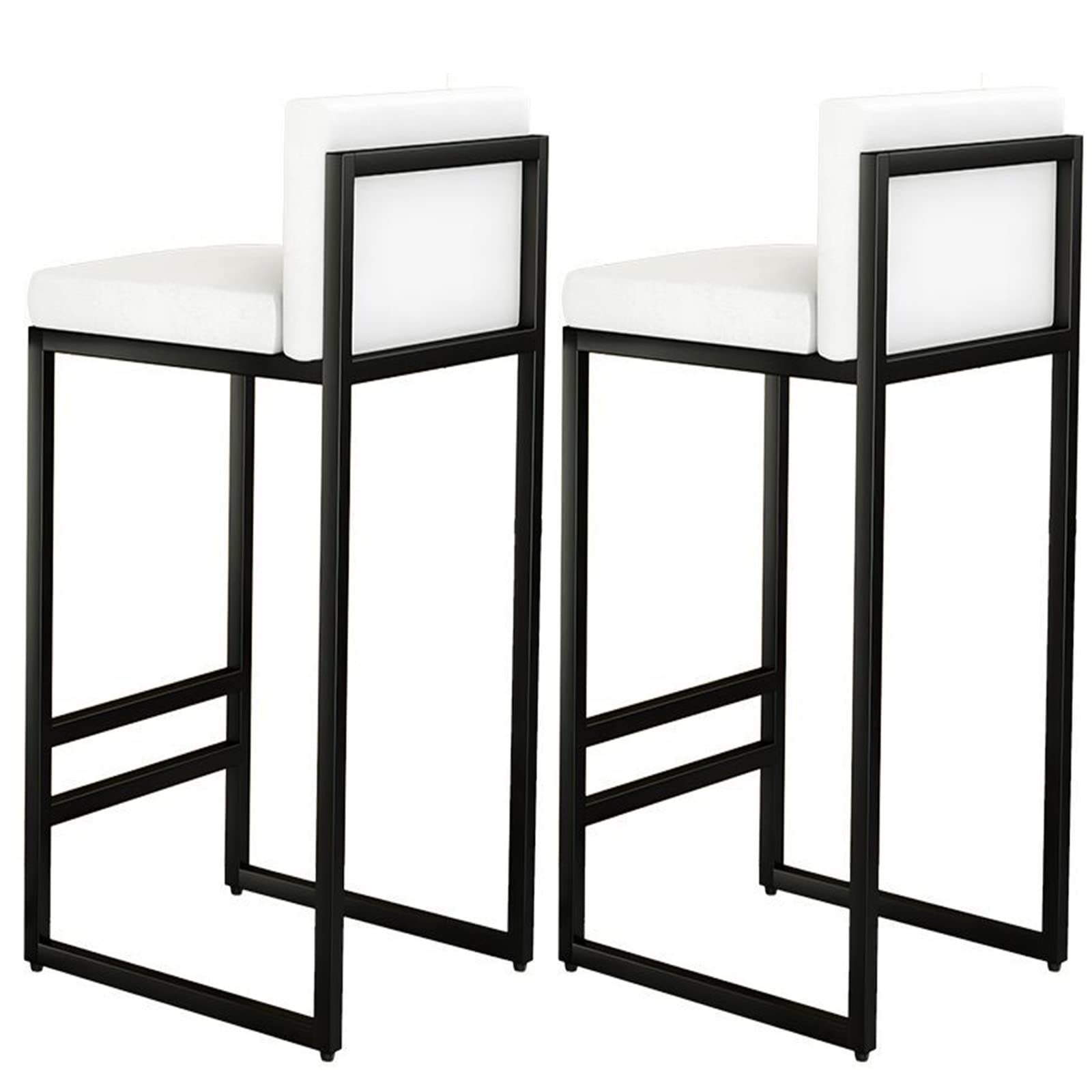 Sgabelli Cucina, Set di 2, Sgabelli da Bar, Sgabelli Alti per Cucina Sala da Pranzo Studio, Stile Industriale, Nero, Altezza di Seduta: 65/75 cm