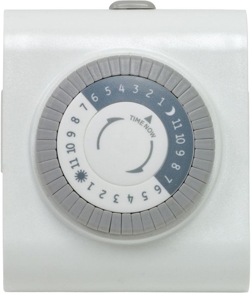 15-Amp 24-Hour Plug-In Heavy Duty Mechanical Pin Timer with 2 Grounded Outlets