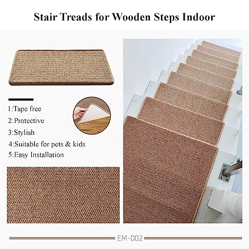 Alfombra para escalones de madera autoadhesiva, protector interior suave y extraíble 5