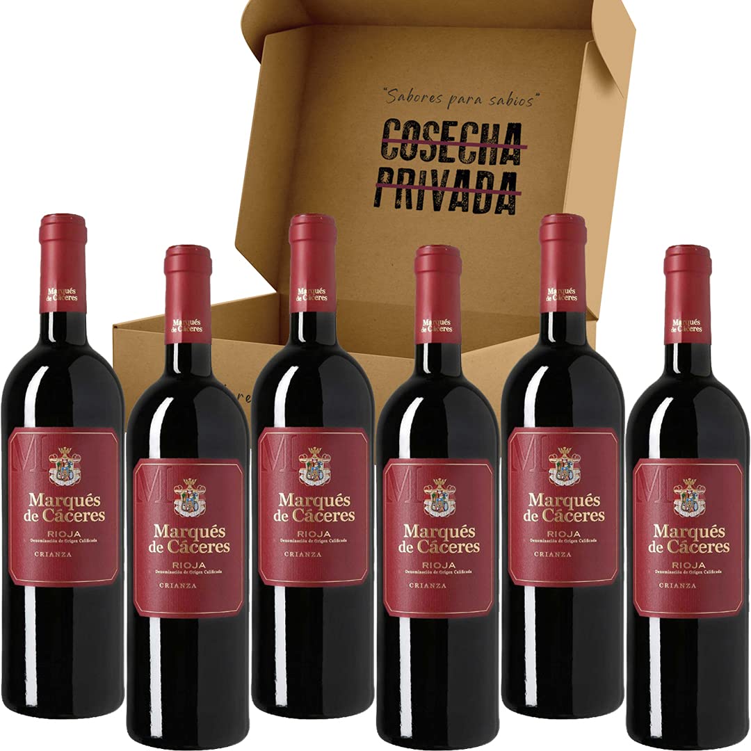 Marques de Caceres Crianza - Envío Gratis 24 H - Caja de 6 Botellas - Vino Tinto Rioja - Seleccionado y enviado por Cosecha Privada