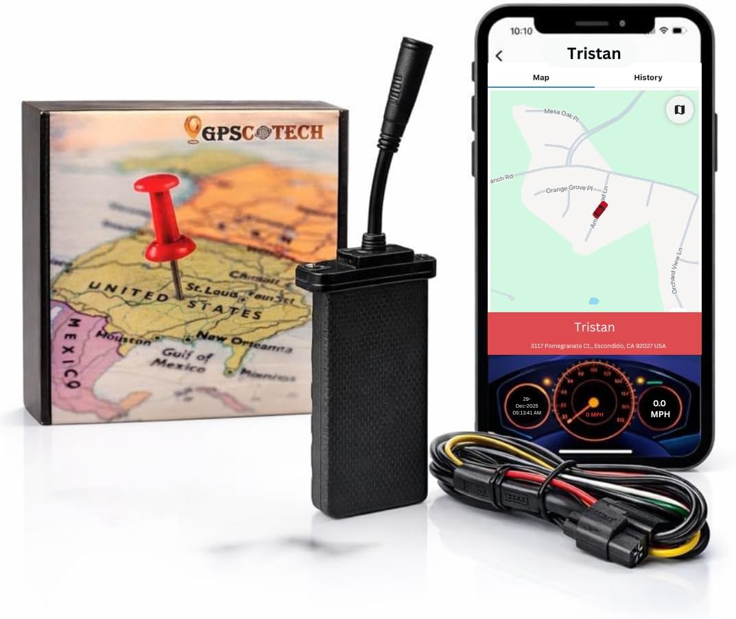 GCTECH 12 Wired GPS Tracker for Cars - Hardwired, First 3 Months Free, No Risk, No Commitment. 10s Real-Time 4G Tracking, Instant Alerts, 1 Year History, Global Coverage from $4.99/Month