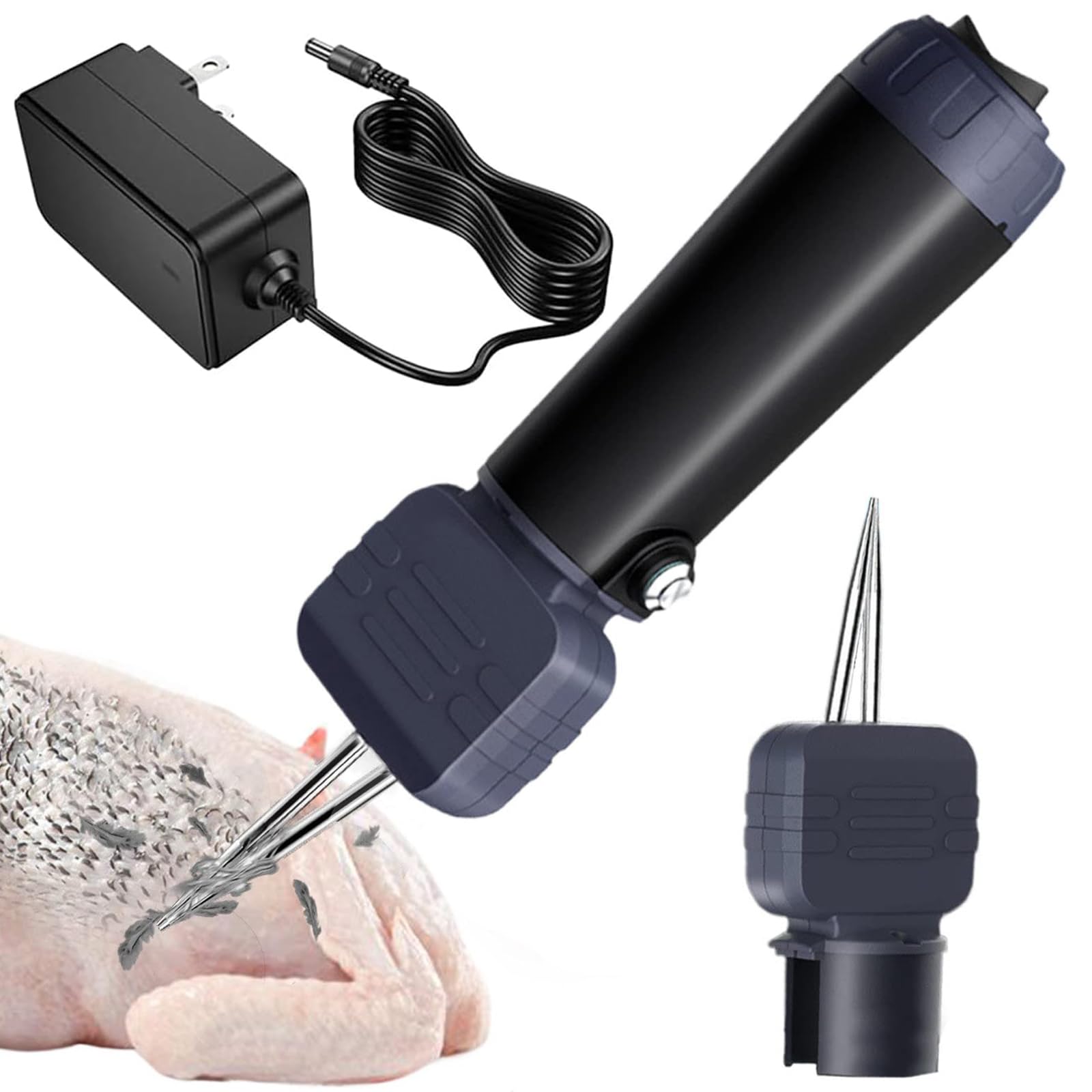 MRKU Electric Quick Chicken Plucker,Handheld with Replaceable Stainless Steel Cone