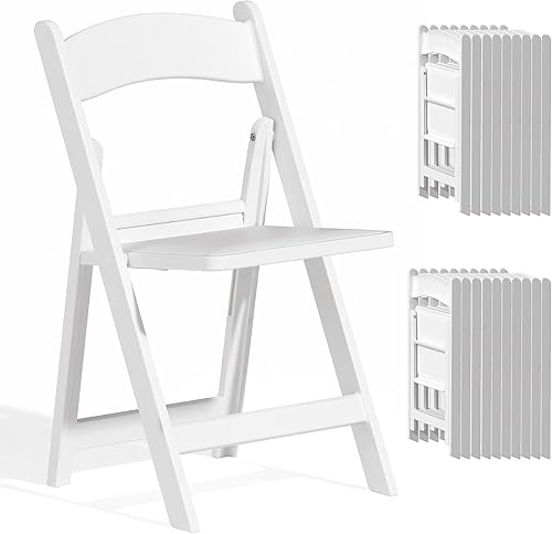 Miniatura 18 de Sillas plegables de resina con cojín, paquete de 4 sillas plegables blancas, sillas de plástico ligeras, cómodas sillas plegables para bodas,