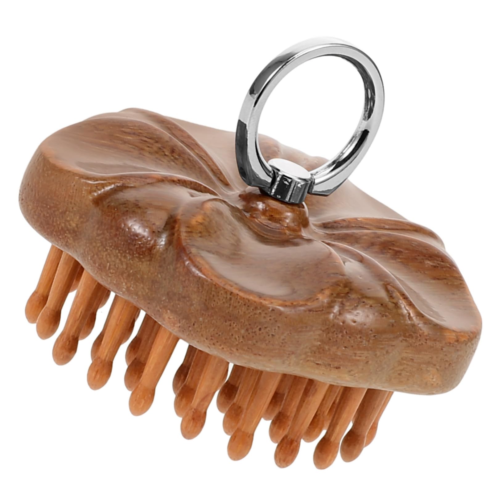 Peine de Masaje de Madera Marrón Textura Fina y Resistencia al Desgaste para Cuidado del Cabello y Masaje del Cuero Cabelludo
