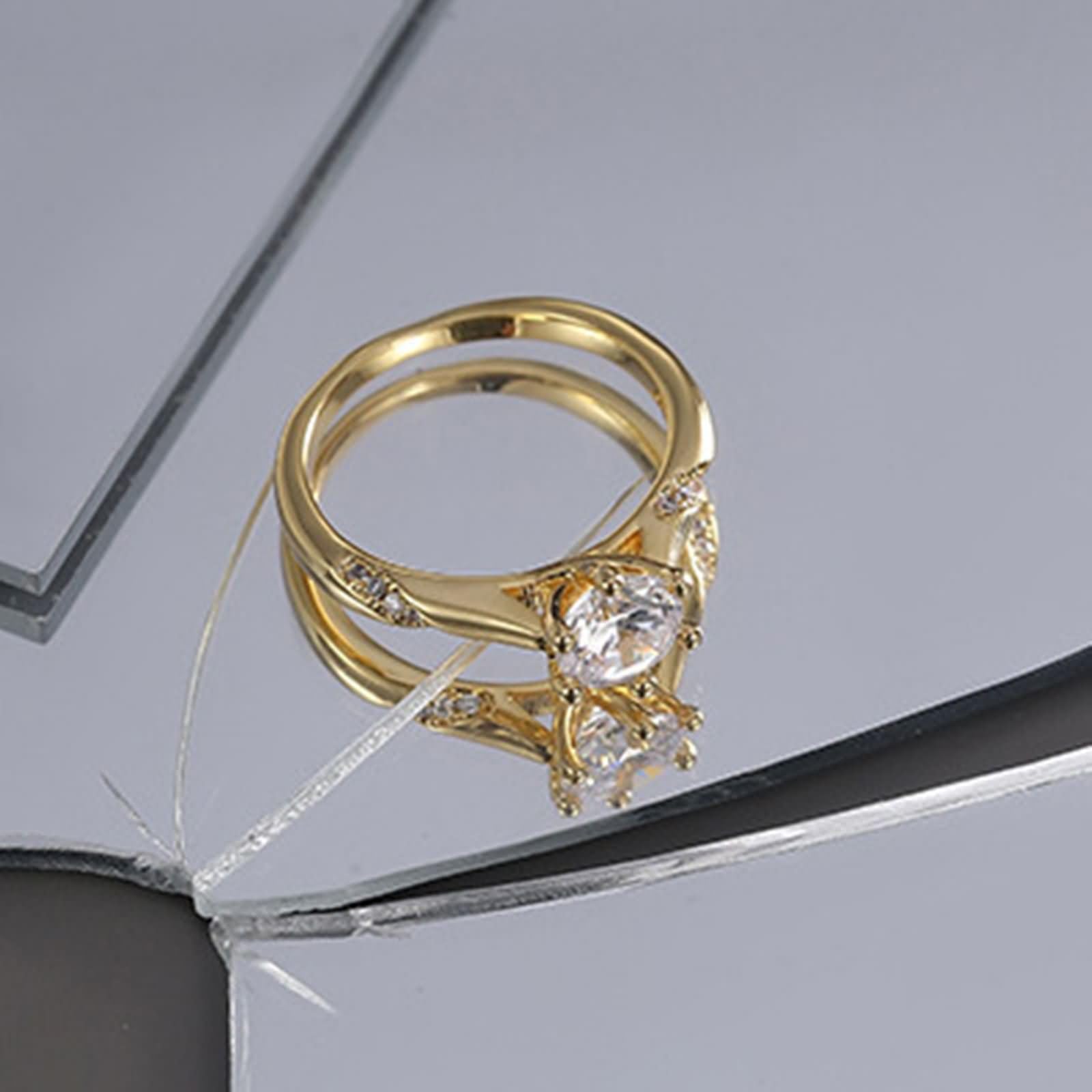 Beydodo Anillos de Compromiso Mujer Oro Amarillo 9 14 18Kilates con Simple Redondo con Moissanita, Anillos Oro Compromiso Mujer