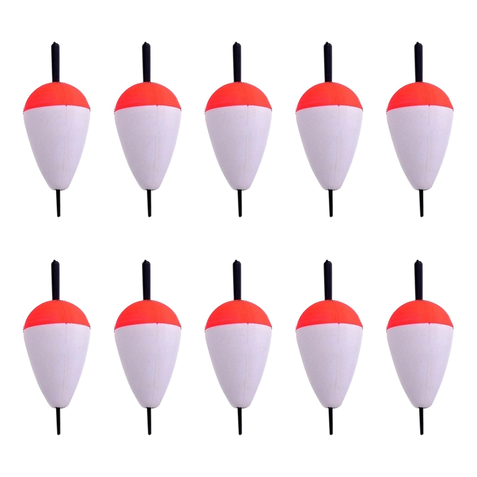 Zwwaazhf 10 Grams 10Pcs High Hardness Hard Foam Buoys Float Floating Buoys Red And White Foam Sea Fishing Bobber For Fishing Tackle Hard