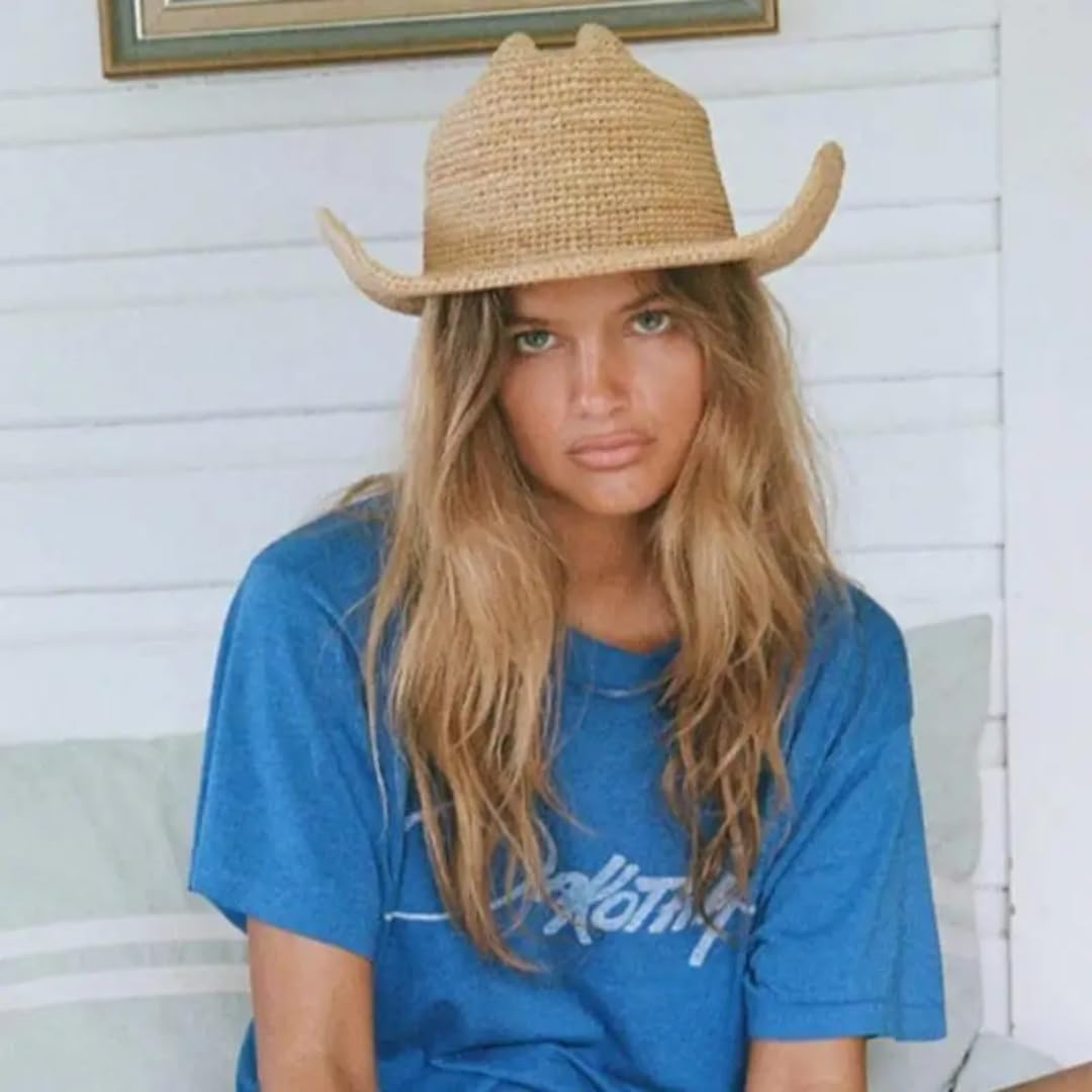Sonnenhut Strohhut Hut Stroh Sonnenhüte Für Frauen Mit Breitkrempigem Cowboyhut Und Verstellbarem Strandhut