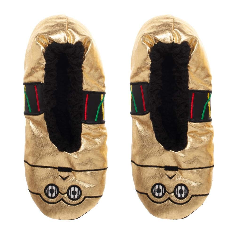 B.WStar Wars C3PO Metallic Gold Unisex Slipper Socks