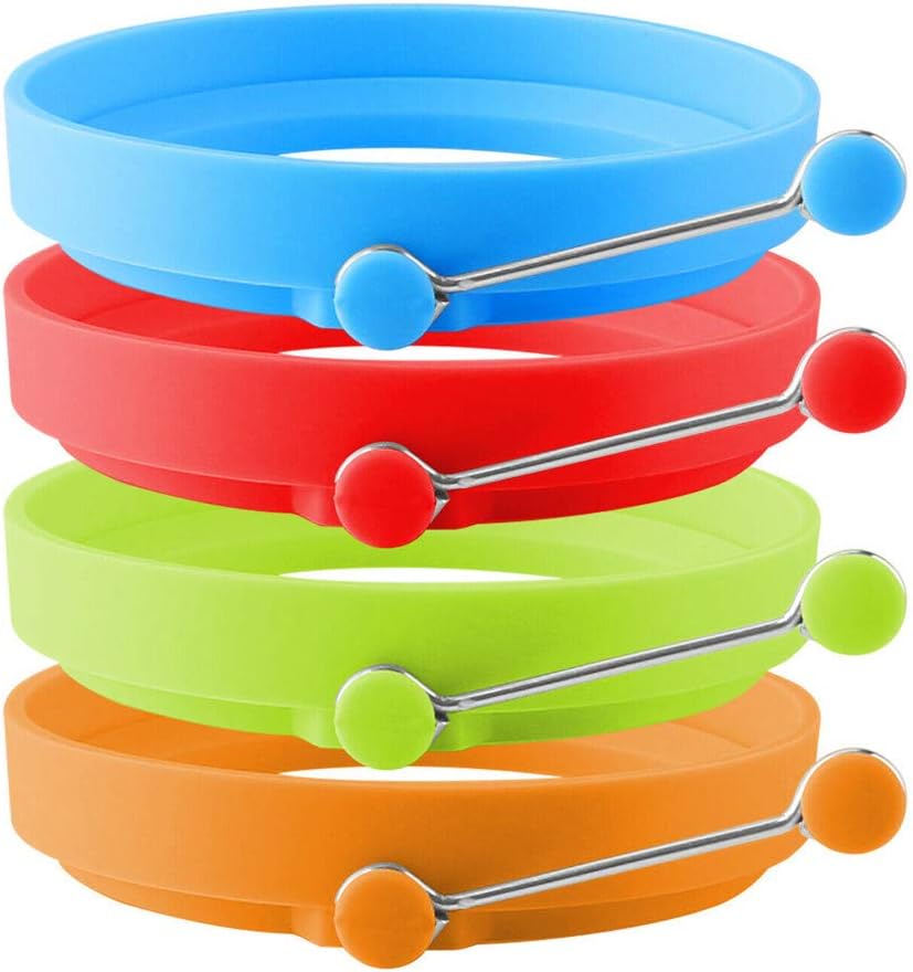 Kontizhenli 人気 最新型 4個セット 卵リング 目玉焼きリング 卵オムレツ 卵フライヤー ステンレス製 目玉焼きの金型 ハンドル付け パン ケーキ お菓子作り ケーキリング キッチン用品 キャラ弁当 簡単使い 収納便利 可愛い Silicone Egg Rings Mold Kontizhenli 人気 最新型 4個セット 卵リング 目玉焼きリング 卵オムレツ 卵フライヤー ステンレス製 目玉焼きの金型 ハンドル付け パン ケーキ お菓子作り ケーキリング キッチン用品 キャラ弁当 簡単使い 収納便利 可愛い Silicone Egg Rings Mold