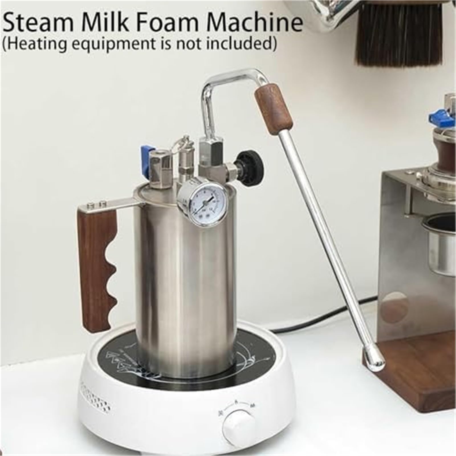 Espumador de leche de café, máquina eléctrica de espuma de 100 a 500 ml, boquilla de 3 agujeros máximo de 4 bares, espuma calentable para latte, capuchino, chocolate caliente