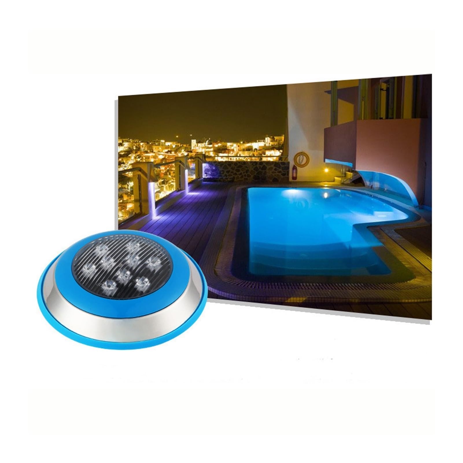 Luce della Piscina a LED montata a Parete, 6-54W lampade Blu Impermeabili in Acciaio Inossidabile Ip68 12/24VLuci subacquee (Color : AC12V-1-white Light, Size : 24w)