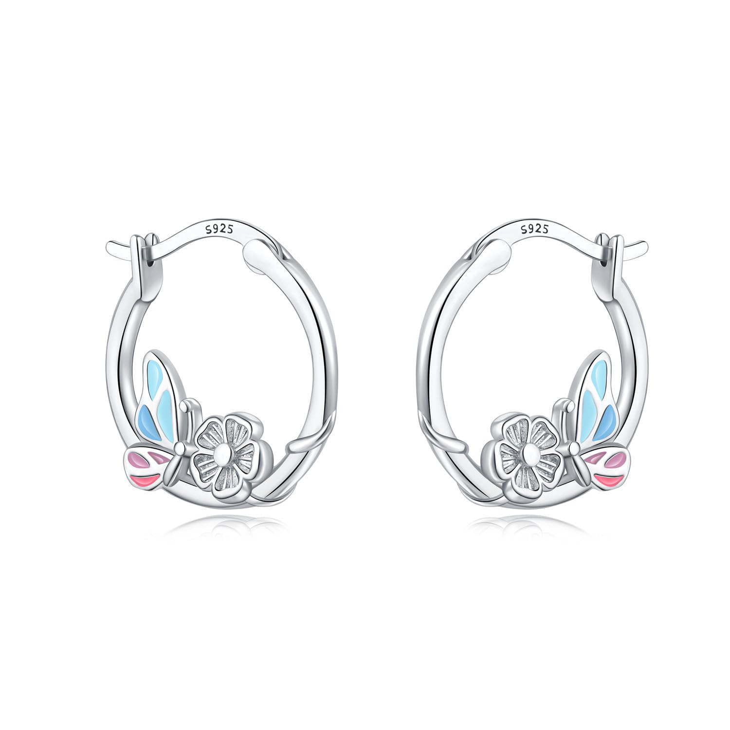 Pendientes de aro de plata de ley 925 para mujer, hipoalergénicos, estilo huggie — view 33