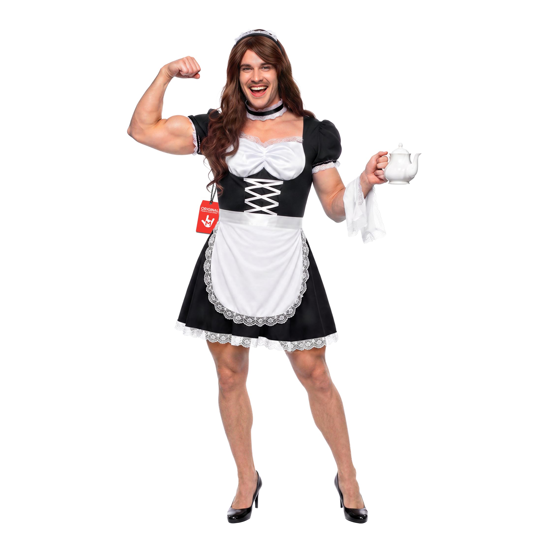 Fun Shack Disfraz Sirvienta Hombre, Disfraz de Doncella Halloween