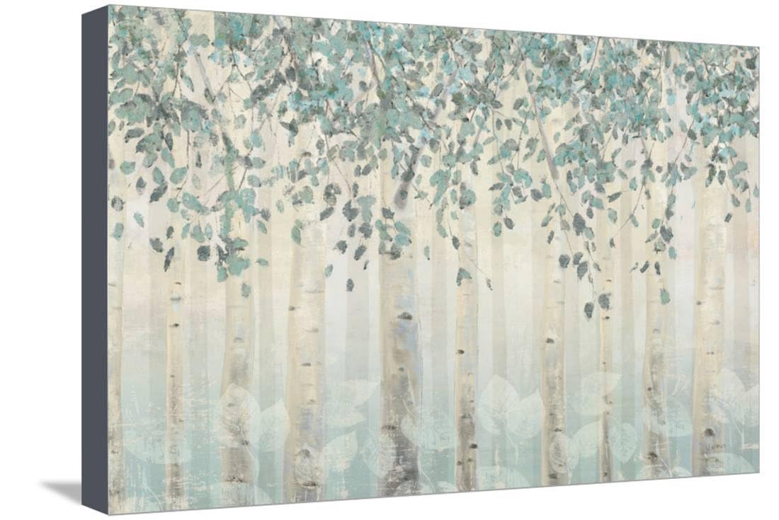 Forest I Silver Stretched Canvas Print Wall Art