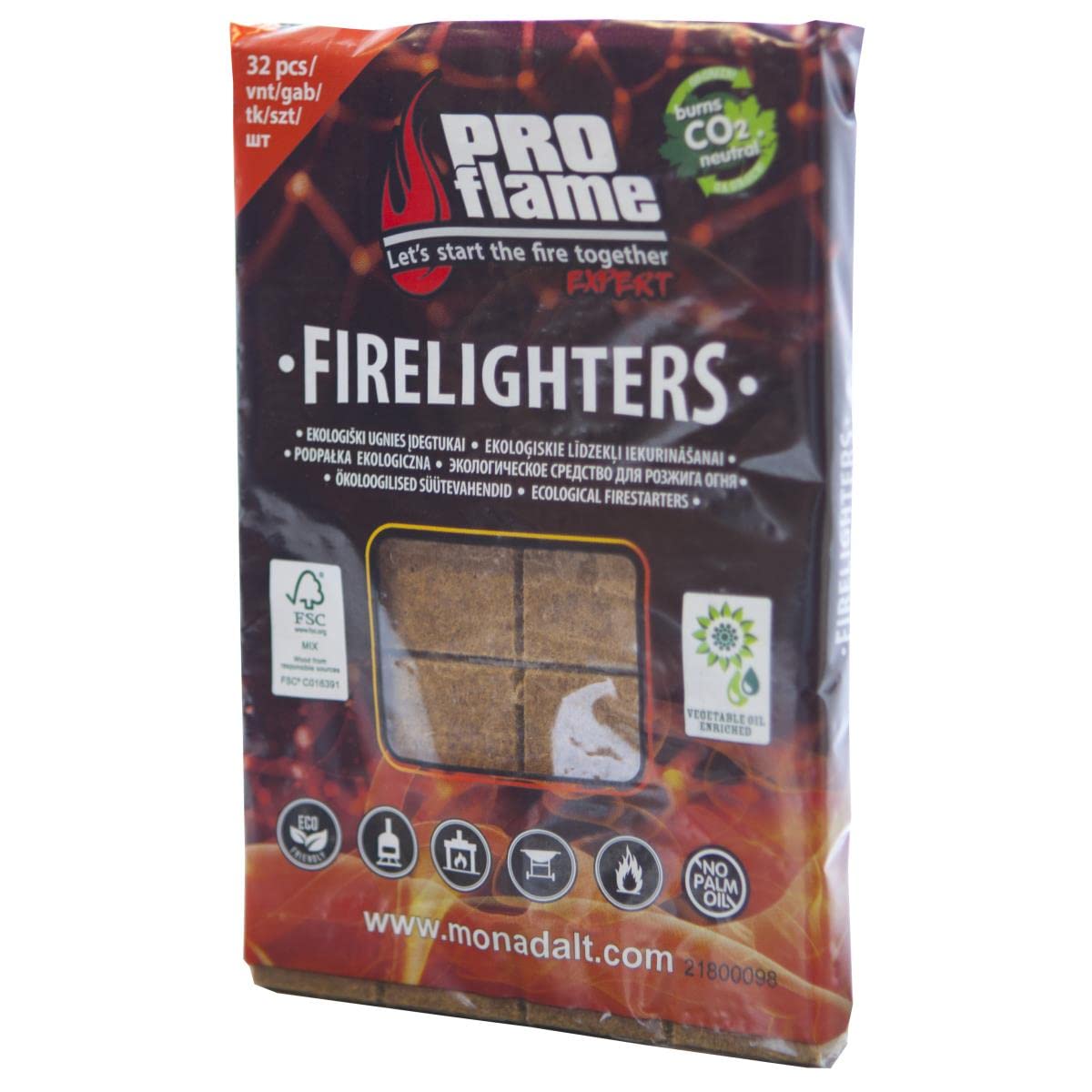 PRO flame Kaminanzünder 3-Pack Holz- und Ofenanzünder