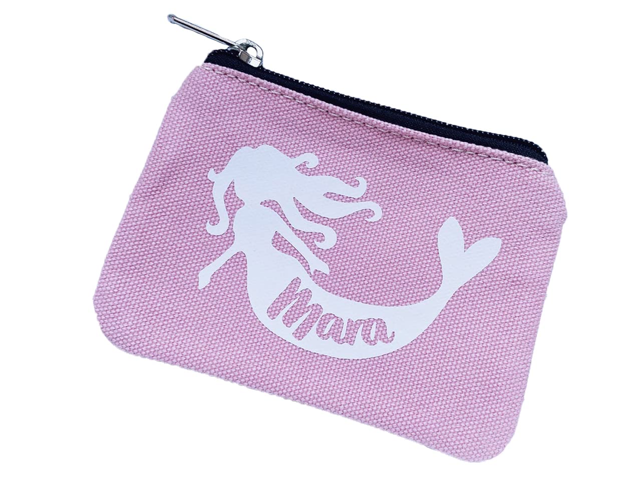 Personalised Mermaid Coin Purse | Girls Money Wallet | Lunch Money Childrens | Holiday Money Kids | Pocket Money Boys | Gifts For Kids (Pink - white logo)