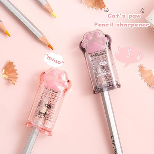 Miniatura 2 de PANDENNER Juego de 4 artículos de papelería lindos, suministros escolares kawaii, incluye 2 borradores retráctiles y 2 sacapuntas, para suministros