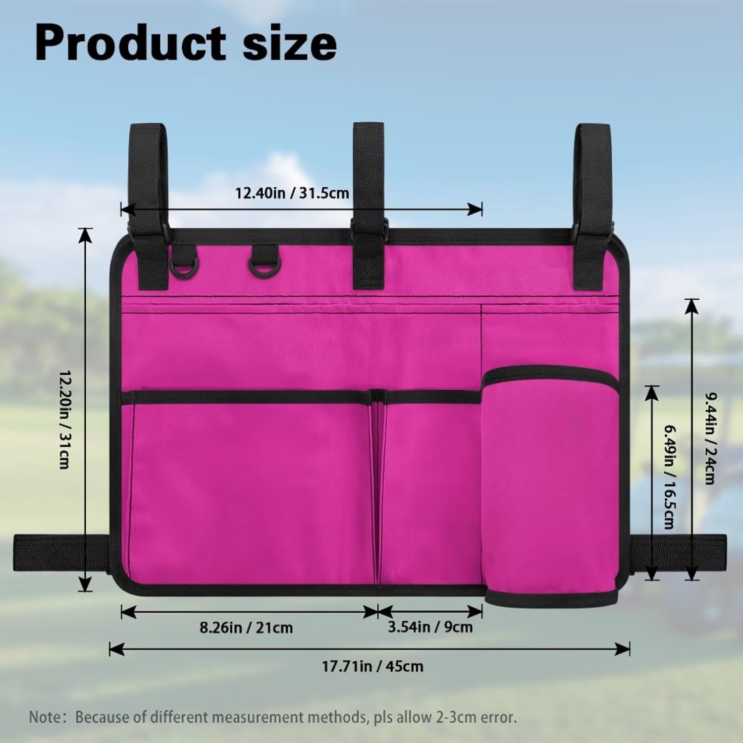 Solid Golf Cart Rear Seat Organizer Universal Storage Bag Large Capacity Golf Cart Accessories