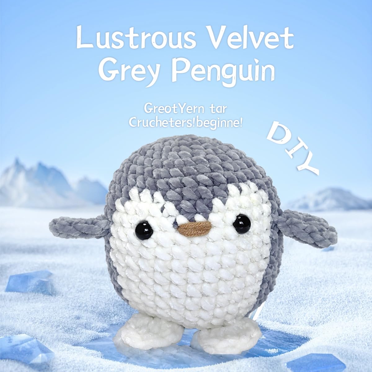 Jeslon Crochet Starter Kit - Beginners Crochet Knitting Kit with Step-by-Step Video Tutorial - Learn to Crochet for New Craft Lovers - Amigurumi Animals Creative DIY Gift for Kids - Grey Penguin - Image 2