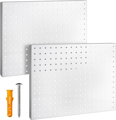 G.CORE Organizador de tablero de clavijas de metal resistente, juego de paneles de tablero de clavijas de acero para almacenamiento de pared,