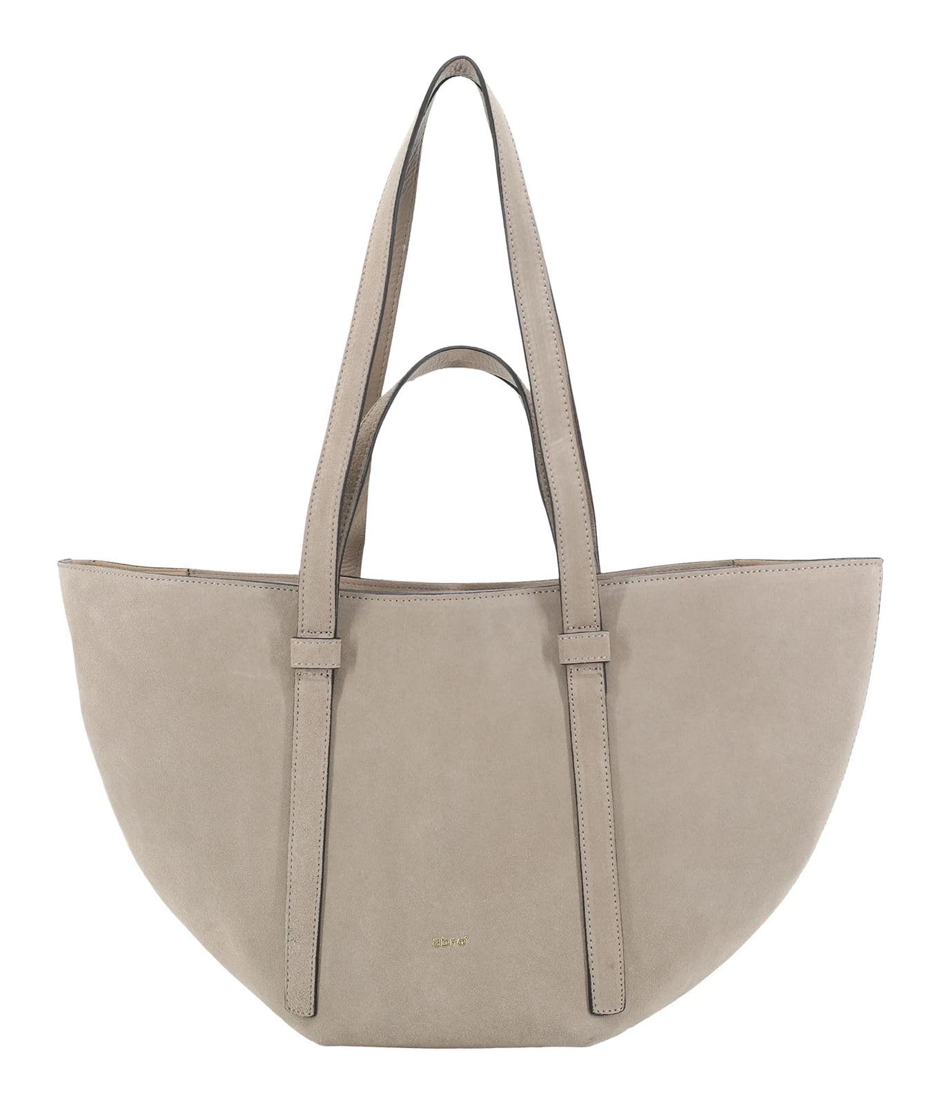 Sac à épaule ABRO en cuir suédé gris clair, le comble de l'élégance shopper italienne - 6