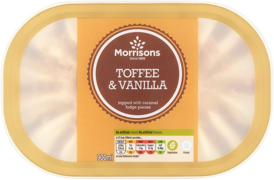Morrisons Morrisons Toffee & Vanilla Ice Cream Sundae, 900ml (Frozen)