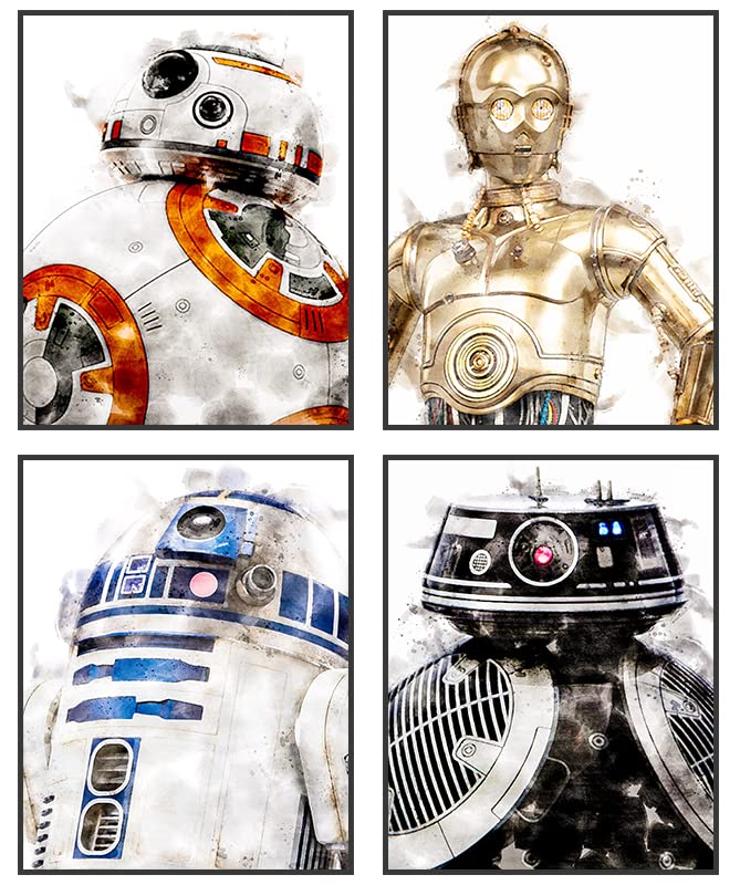 CNG DIGITAL Star Wars Watercolor Posters Set of 4 Unframed (8''x10'') for Boys Room Star Wars Wall Art Decor
