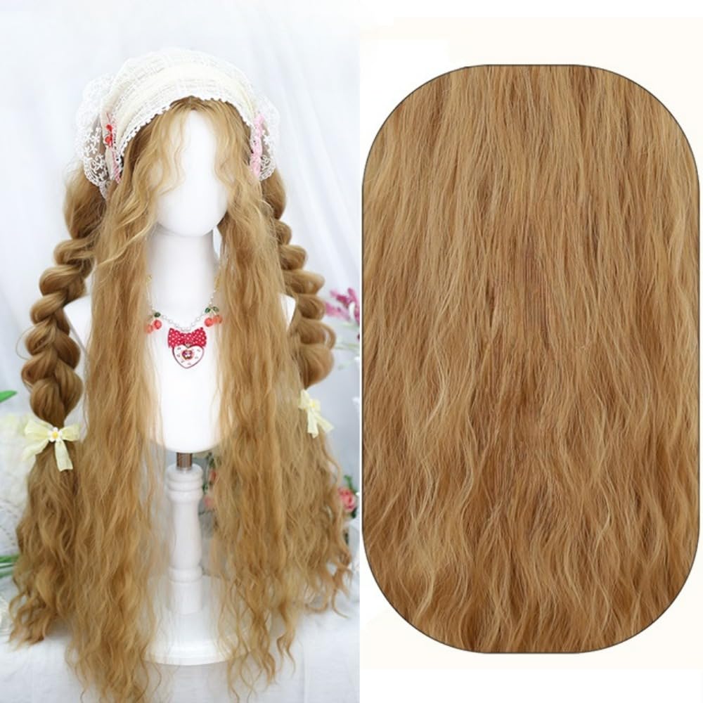 Amazon.com : SCORRO 100cm 39in Extra Long Wig Lolita Wig Golden