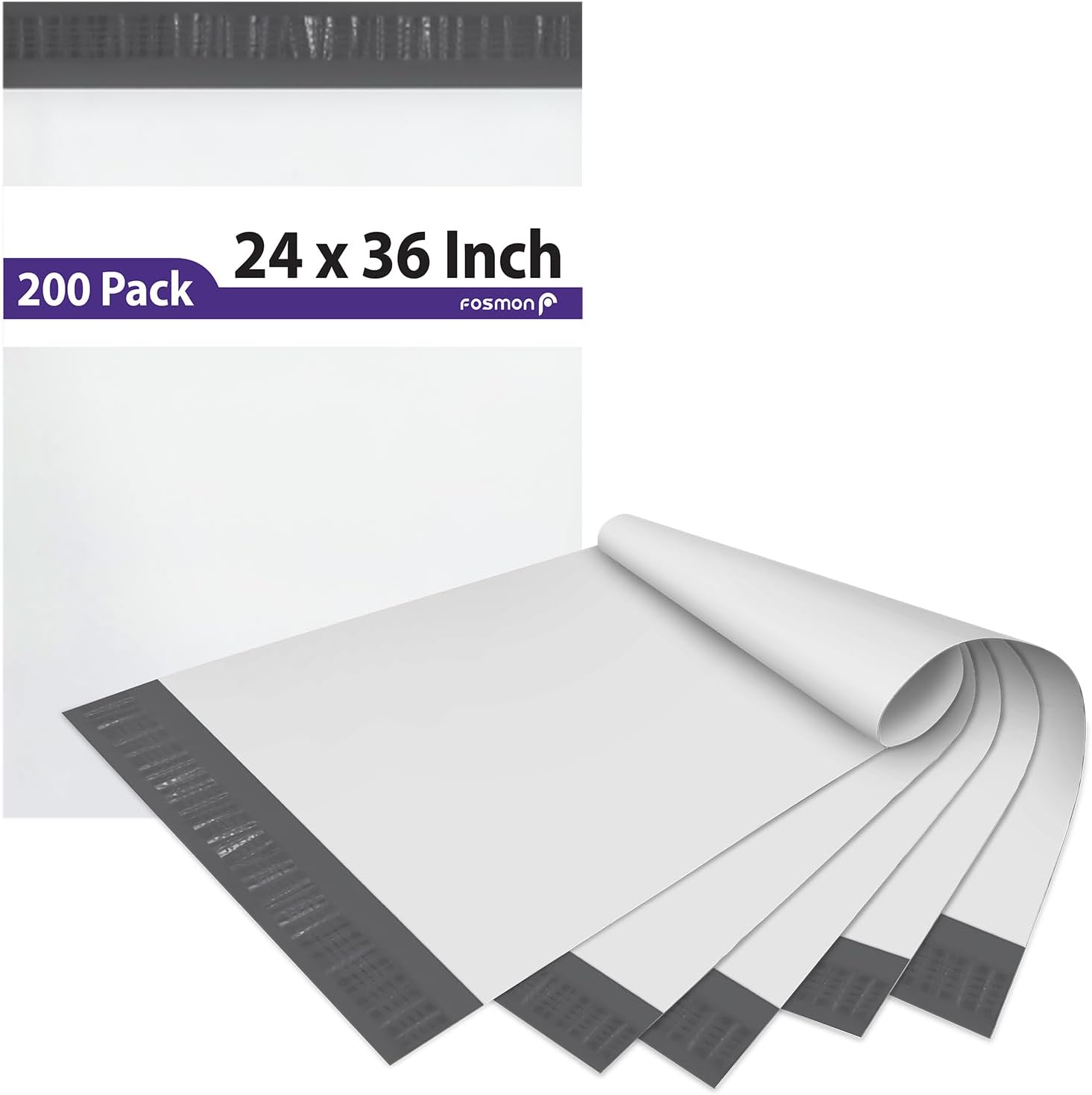 Fosmon 24x36 (100 Pack) Large Poly Mailers, Self-Seal Tear-Proof Waterproof Strong Adhesive Shipping Envelopes Bags for Clothing, Small Business Supplies