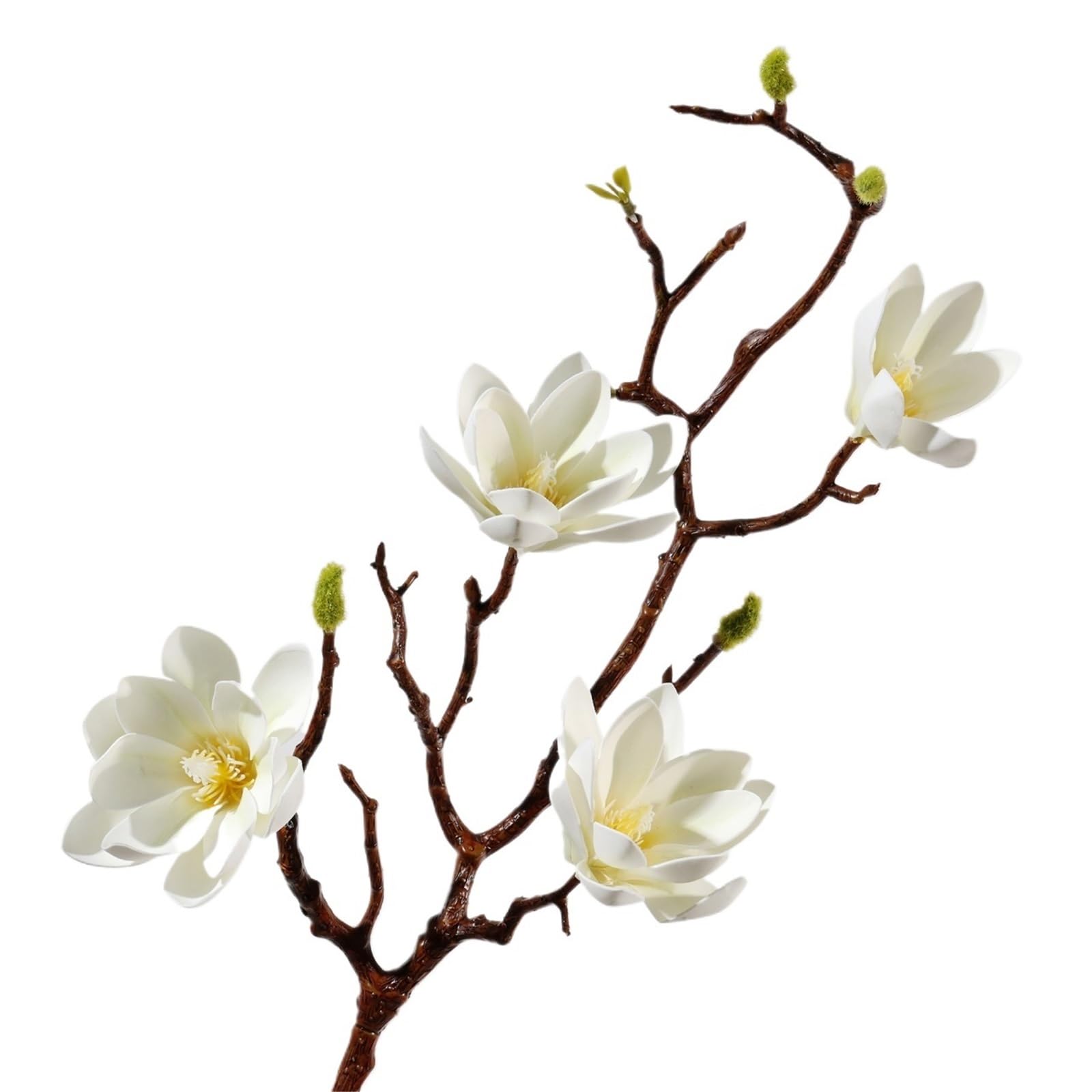 WLH Alexanders 3pcs Artificial Magnolia Flower Branches 72cm Long Stem Faux Floral Faux Bloom for Home Decor Centerpieces faux flower(Wei�)