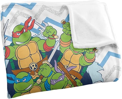 Miniatura 10 de TMNT - Manta de las Tortugas Ninja Teenage Mutant, 50 x 60 pulgadas, color verde, manta sedosa al tacto súper suave