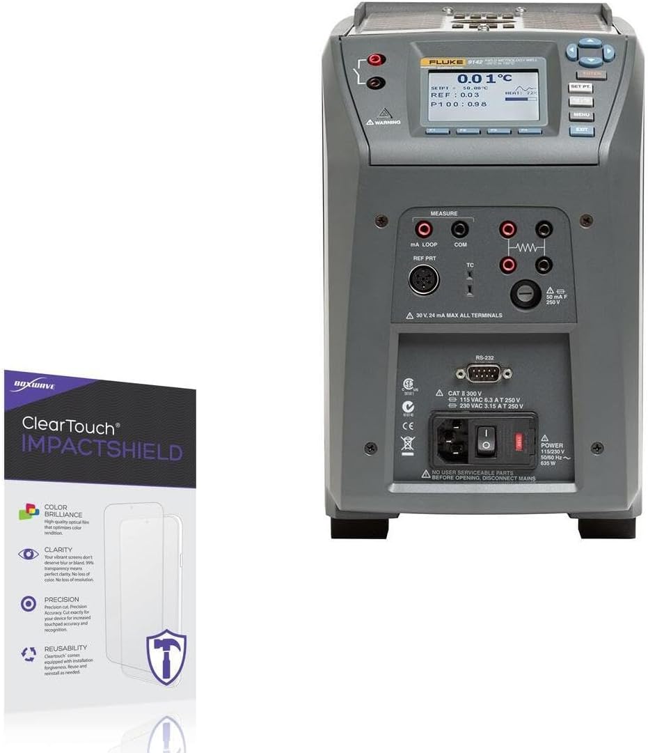 BoxWave Screen Protector Compatible with Fluke Calibration 9144 - ClearTouch ImpactShield (2-Pack), Impenetrable Screen Protector Flexible Film