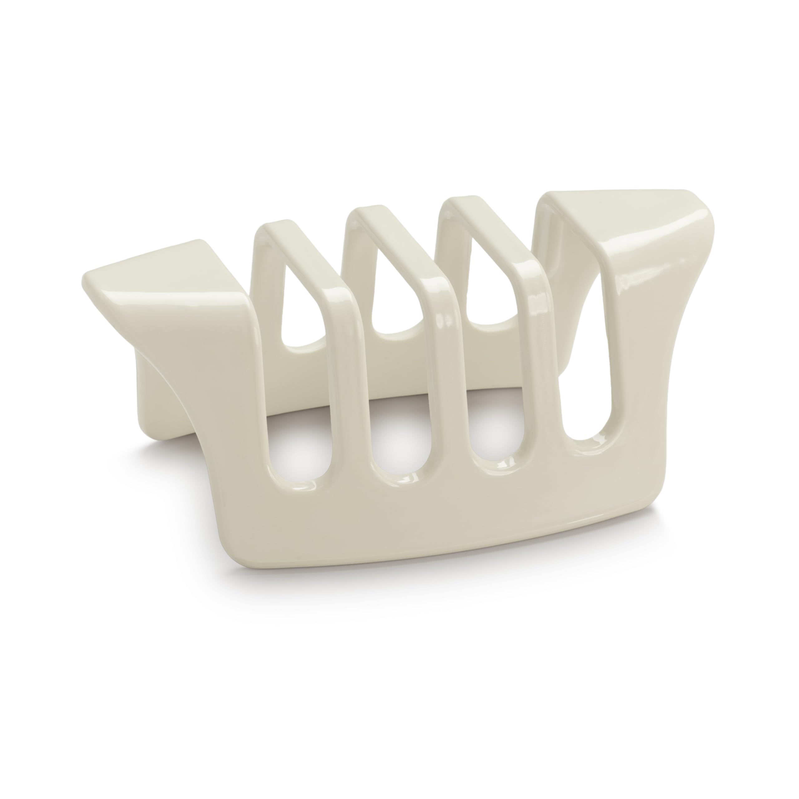 Zeal 4 Slice Toast Rack, Premium Melamine Toast Holder Rack with Easy Grip Handles, Modern Breakfast Table Toast Stand, (Cream)