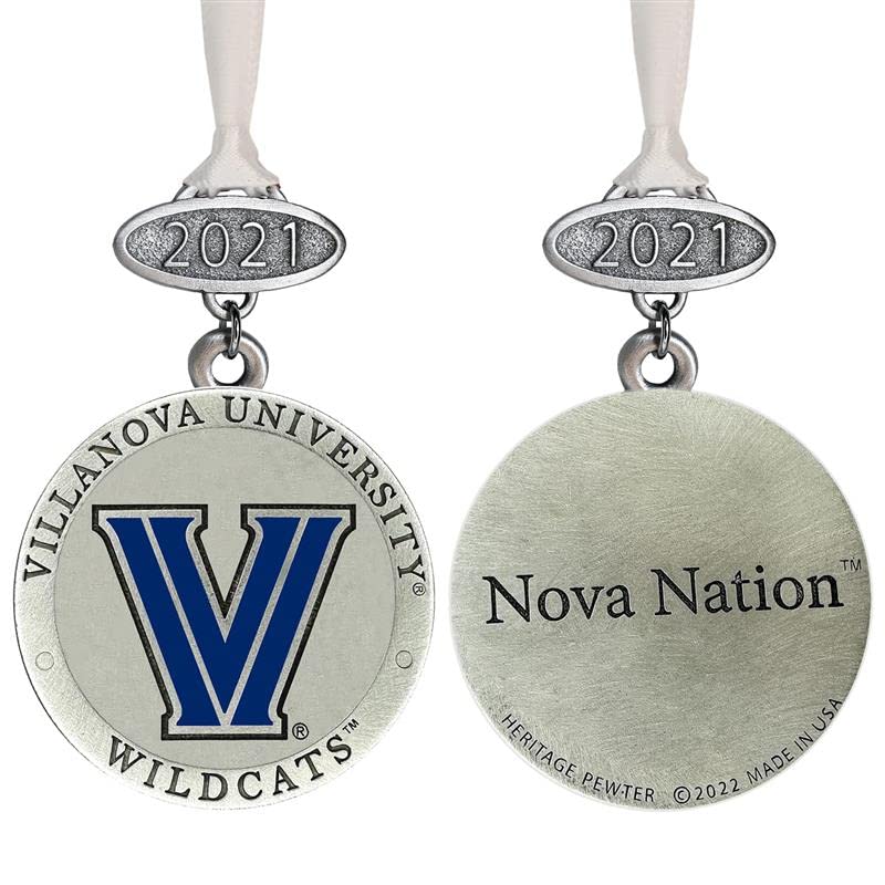 Heritage Pewter Villanova Class of 2025 Ornament | Hand-Sculpted Christmas Tree Ornament | Intricately Crafted Metal Pewter Alma Mater Inlay
