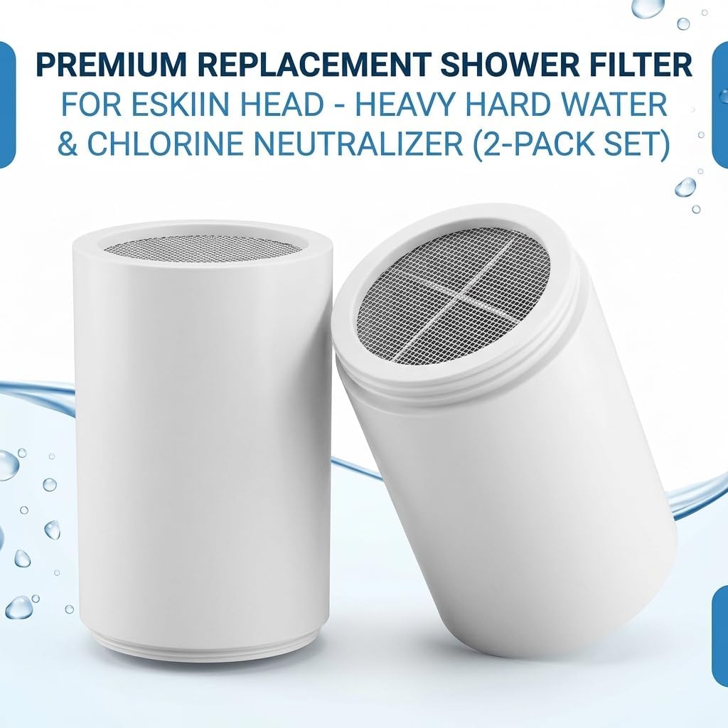 Compatible with Eskin Shower Filter,Replacement Filter Cartridge | For Eskiin Shower Head,Removes Hard Water & Chlorine,Improves Water Softening and Filtration(1Pack)