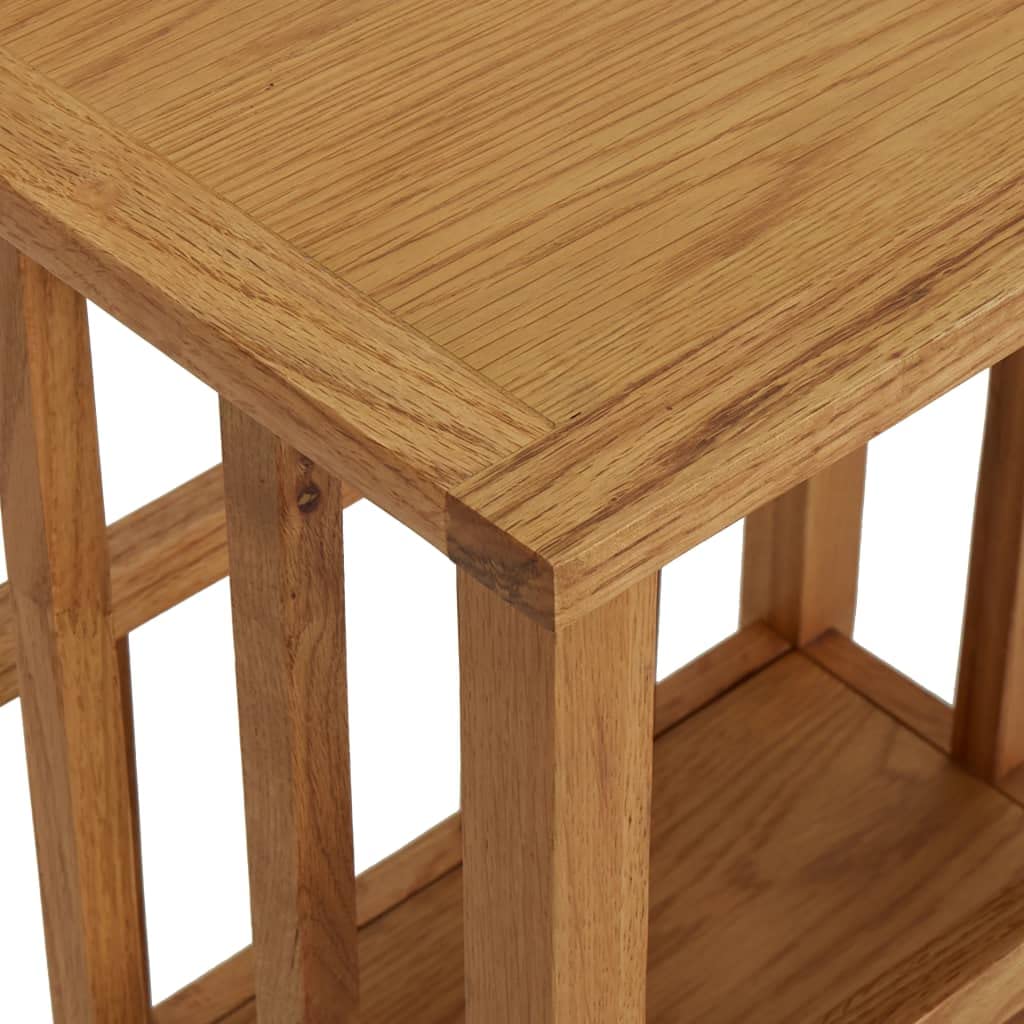 Tavolino con Portariviste,Tavolo Decorativo,Comodino,Con Ripiani,Adatto Per Soggiorno, balcone, ufficio 45x35x55 cm Massello di Rovere