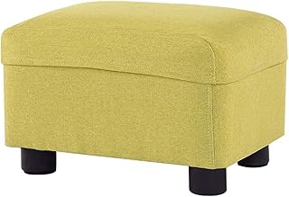 SBTXHJWCGLD Pufy i podnóżki rama z litego drewna prostokątna struktura o wysokiej wytrzymałości gąbka zdejmowana pokrowiec z tkaniny, 4 kolory (kolor: Zielony, rozmiar: 37 x 27 x 20 cm)