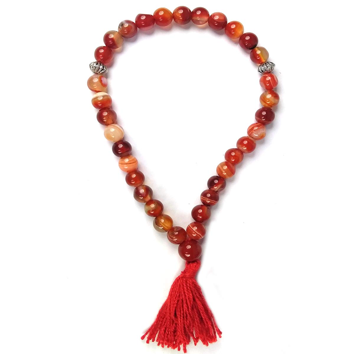 Reiki Crystal Products Natural Crystal Stone Red Hakik Tasbeeh for Muslim Prayer 33 Beads (Color : Multi)-picture-27